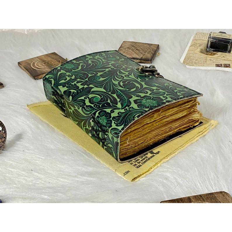 Leather Journal Handmade Notebook personalized Gifts for men & women Writing Journal Book of shadows Garden Flower Journal Gifts for Him Her