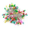 144pcs Water Drop Pearl Needle, Sewing Fixing Positioning Pin, White Colorful Pearl Pin Bead Head, DIY Sewn Needles Accessories