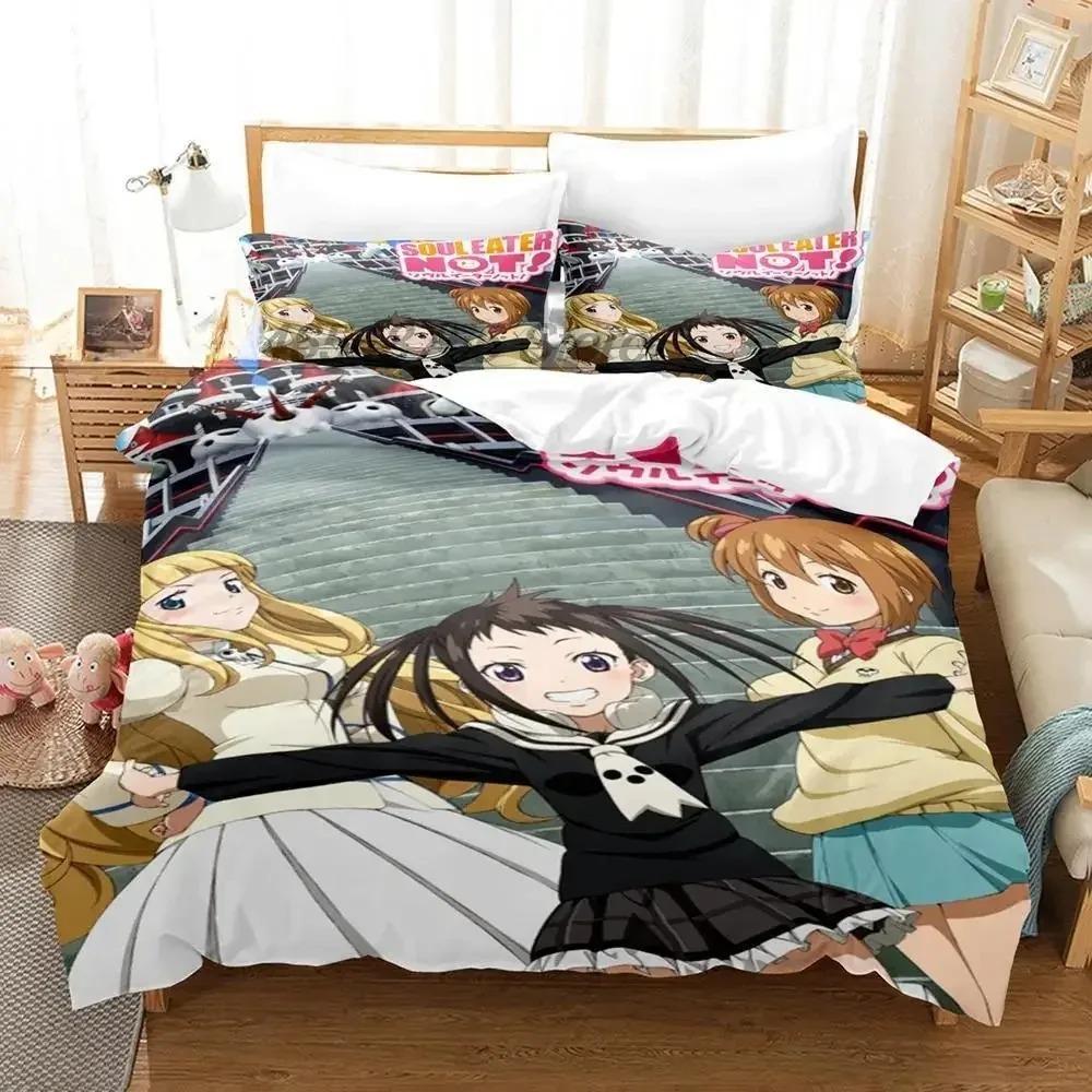 Soul Eater Bedding Set Single Twin Full Queen King Size Bed Set Adult Kid Bedroom Duvet Cover Sets 3D Print Anime Bed Sheet Sets