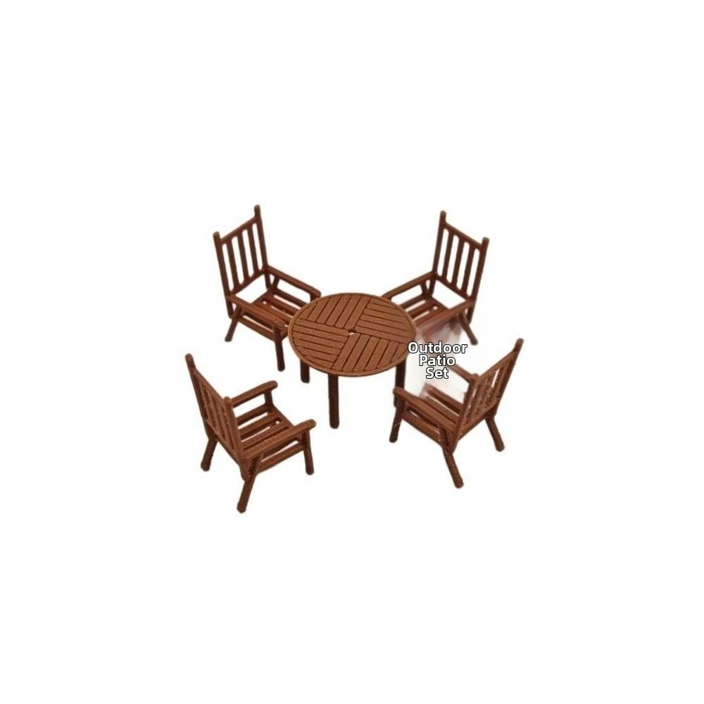 1Set Indoor House Materials 1:30/1:50/1:75 Scale ABS Round Table Chairs