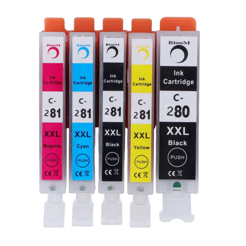 Ink Cartridge 280 281 Smooth Output Cartridge Combo Pack Replacement for PIXMA TS702 TR7520 5 Colors BK BK C M Y