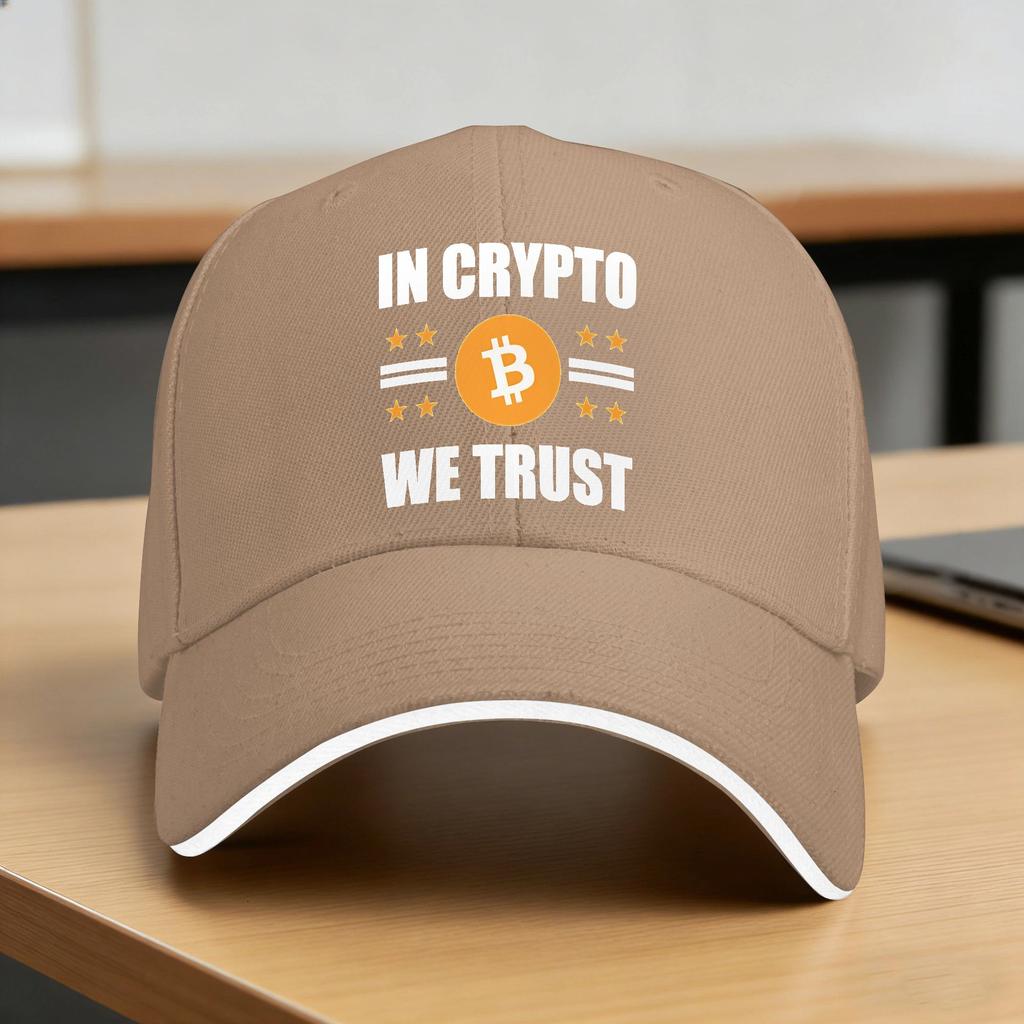 Bitcoin In Crypto We Trust  Baseball Cap  Casual Trucker Hat Summer Unisex Men Hiking Fishing Baseball Caps