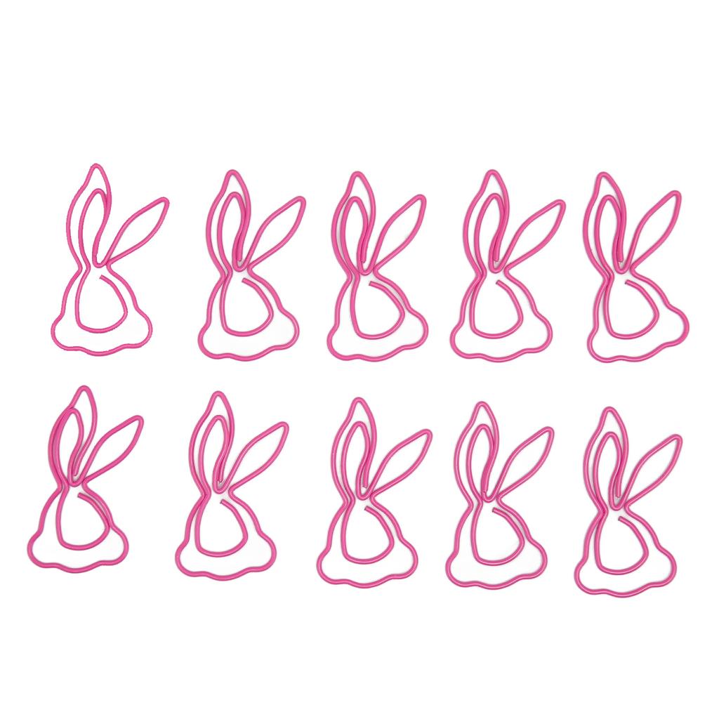 100Pcs Kids Paper Clips Bunny Style Strong Metal Exquisite Color Widely Used Cute Paper Clips for Wo
