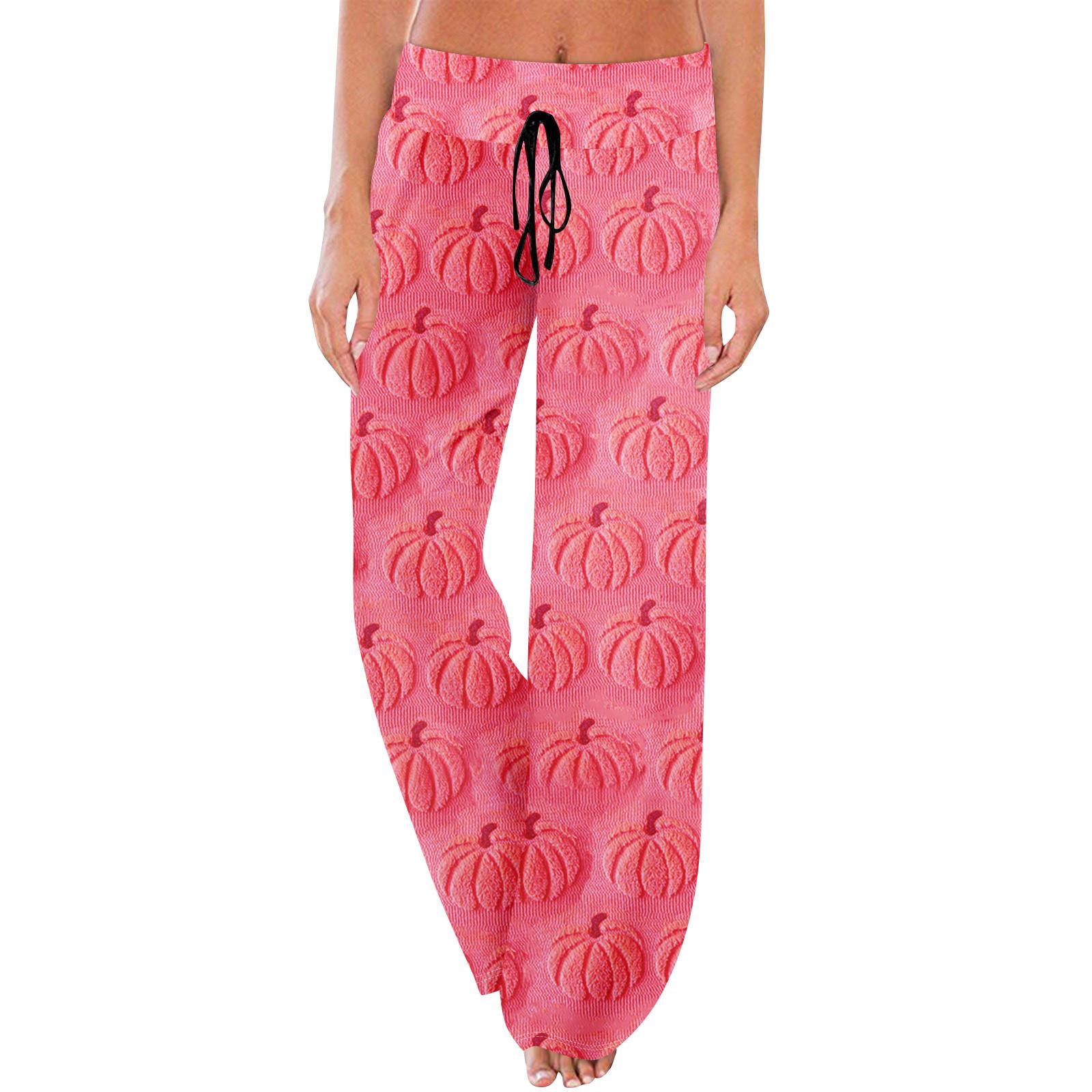 

Anime Pajama Pants Sleepwear Casual Drawstring Elastic Waist Pants Comfy Straight Yoga Loose Trousers XXL рожевий