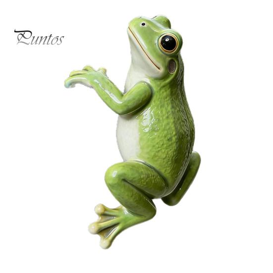 Decorazione Rana Verde per Fioriere, Statua Rampicante per Fioriere, Ornamento Animale Realistico in Resina, Gancio Impermeabile Decorativo per Piante in Vaso da Interno