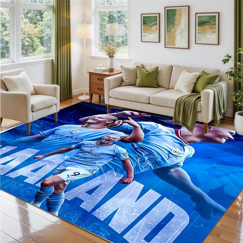 Erling Haaland Design Kristall-Samt-Teppich Weiche Dekorationsmatte für Schlafzimmer Eingang