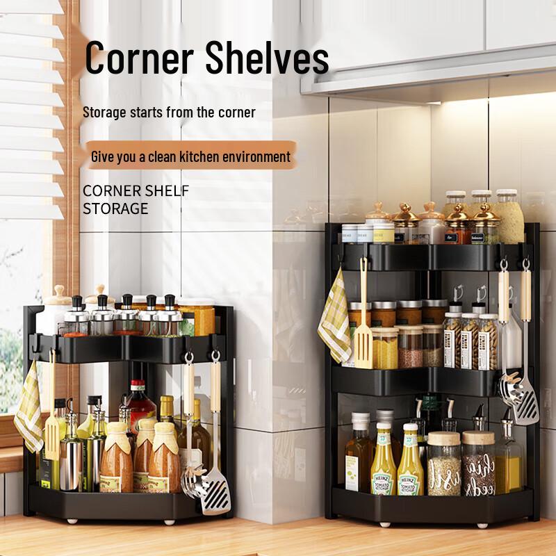Foldable Kitchen Countertop Corner Spice Rack