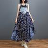 DIMANAF 2026 Plus Size Summer Chiffon Dress Sleeveless Denim Elegant Lady Sundress Women Long Dress Casual Lace Cotton