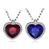 Titanic Ocean Heart Shaped Necklace With Sapphire And Diamond Accents For Women And Men