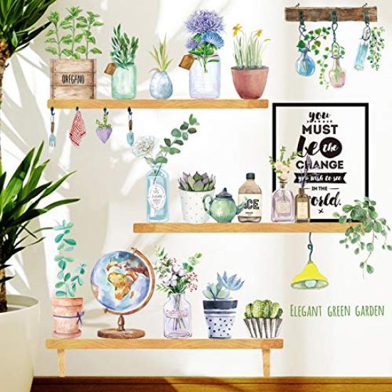 Stylish Dandelion Flower Tree Potted Plant Wall Peelable Waterproof PVC DIY Scandinavian Style Room Decor and Potted Stickers, Wallpaper, Plant-themed