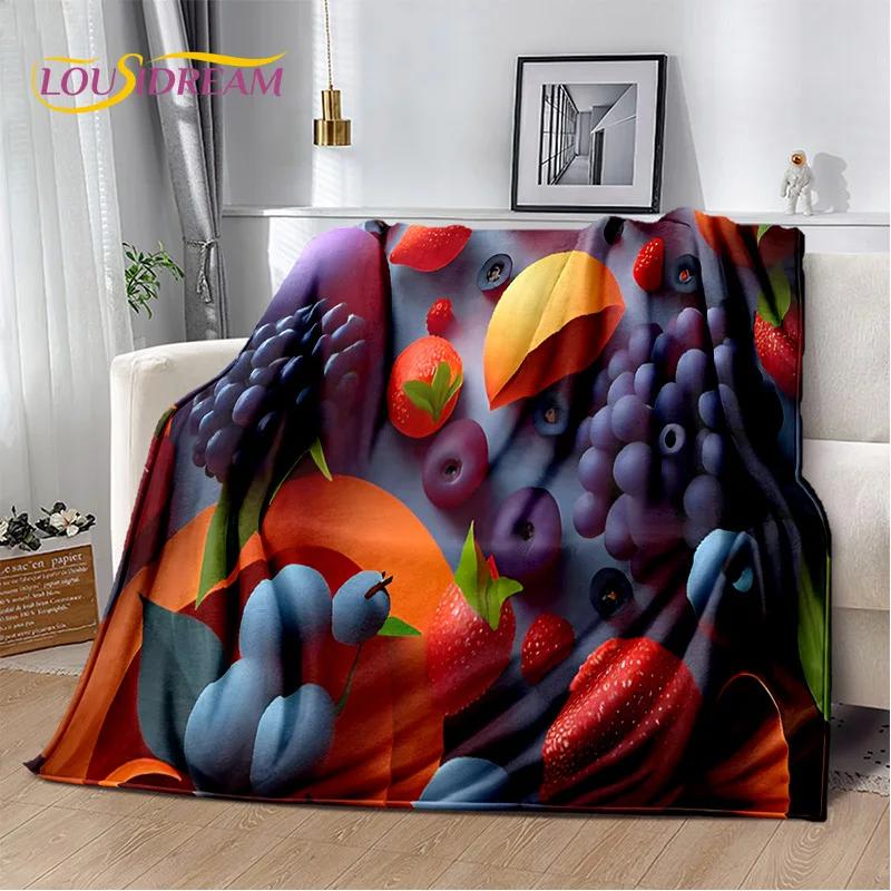 Cartoon Cute Fruit 3D Printing Blanket,Soft Throw Blanket for Home Bedroom Bed Sofa Picnic Travel Office Rest Cover Blanket Kids