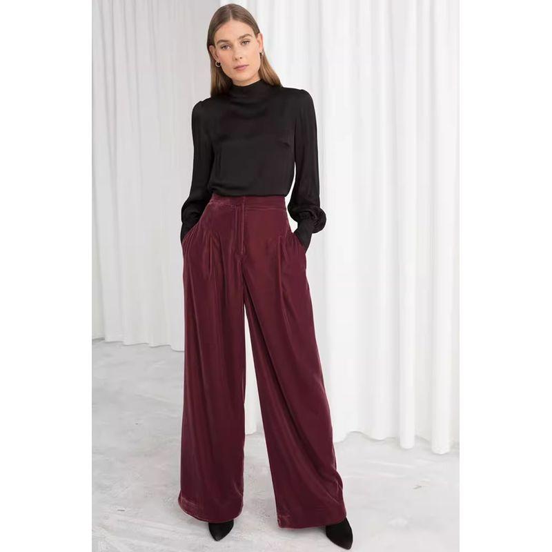 

Осень Новое поступление Ржаво-красные брюки Модные повседневные Прямые повседневные брюки Вельветовые брюки широкие брюки Женские брюки-швабры Rust-red Loose pants of Velvet L