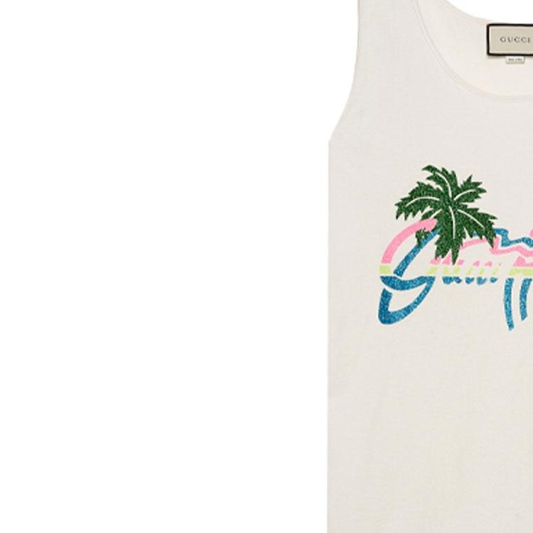 Gucci Hawaii Printed Tank Top White Women's 624776-XJCMQ-9095