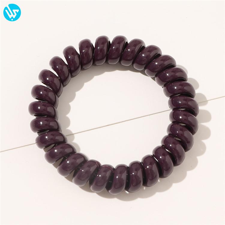 Women Spring Hair Ties Elastic Hair Band Custom Ponytail Holder Telephone Line Phone Cord Hair Ring