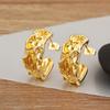 Nidin New Trendy Copper Waterdrop Shape Stud Earrings For Women Female Anniversary Party Irregular Geometric Fashion Ear Jewelry