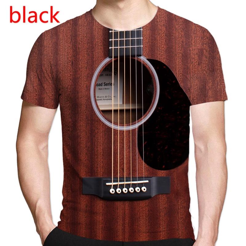 

Летняя забавная футболка с 3D принтом гитары, повседневная музыкальная футболка в стиле хип-хоп, мужские и женские футболки с короткими рукавами XXL