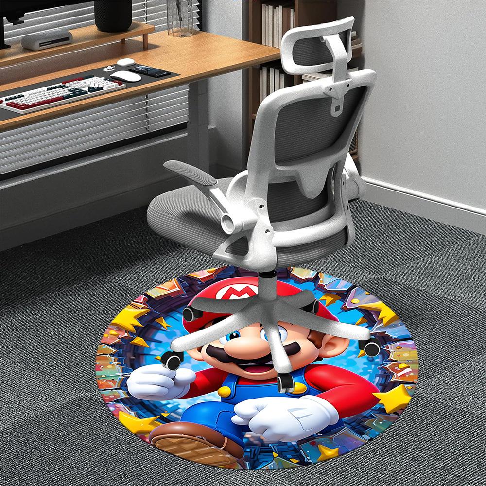 

1pc Mario Adventure Office Round Area Rug, Under Office Chairs Bedroom Living Room Home Decor a1022259 80cm by 80cm