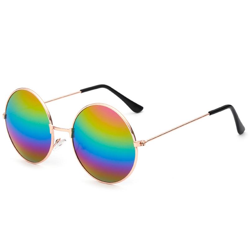 FOENIXSONG Round Pilots Sunglasses Vintage Silver Gold Black Frame Unisex Retro Sun Glasses for Men Women