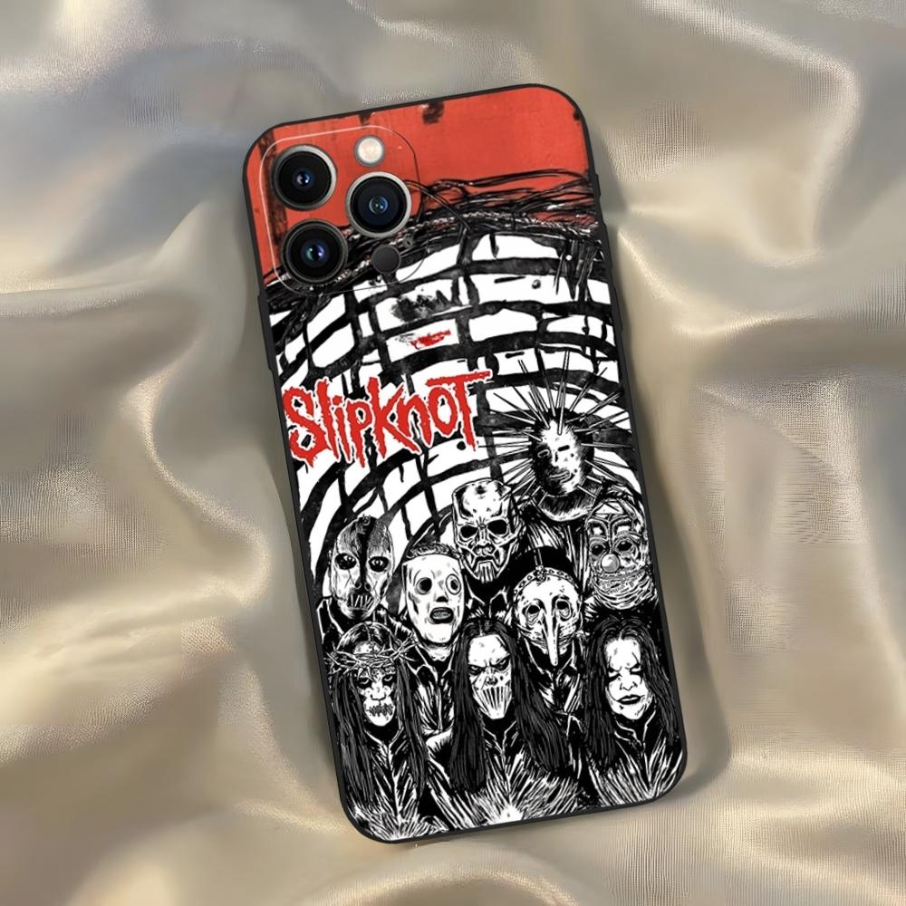 S-Slipknot Popular Band Phone Case for Iphone 16 15 14 13 12 11 Pro Max Xr X Xs Mini 8 Plus SE 2022 Black Soft Silicone Cover