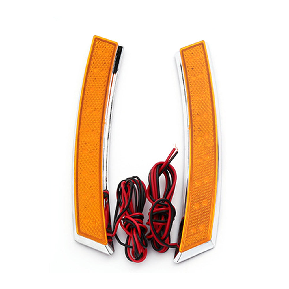 

2 шт. Универсальный 18-светодиодный автомобильный боковой габаритный фонарь на колесе, клейкая пластиковая оболочка, указатель поворота, автомобильный передний бампер, фары DRL жёлтый