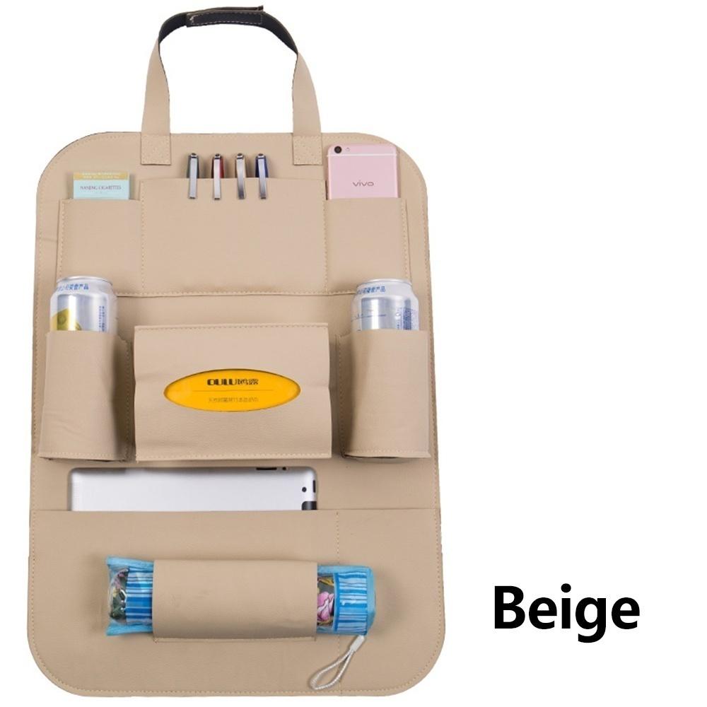 Pu Leather Car Seat Back Organizer and Phone Holder Universal