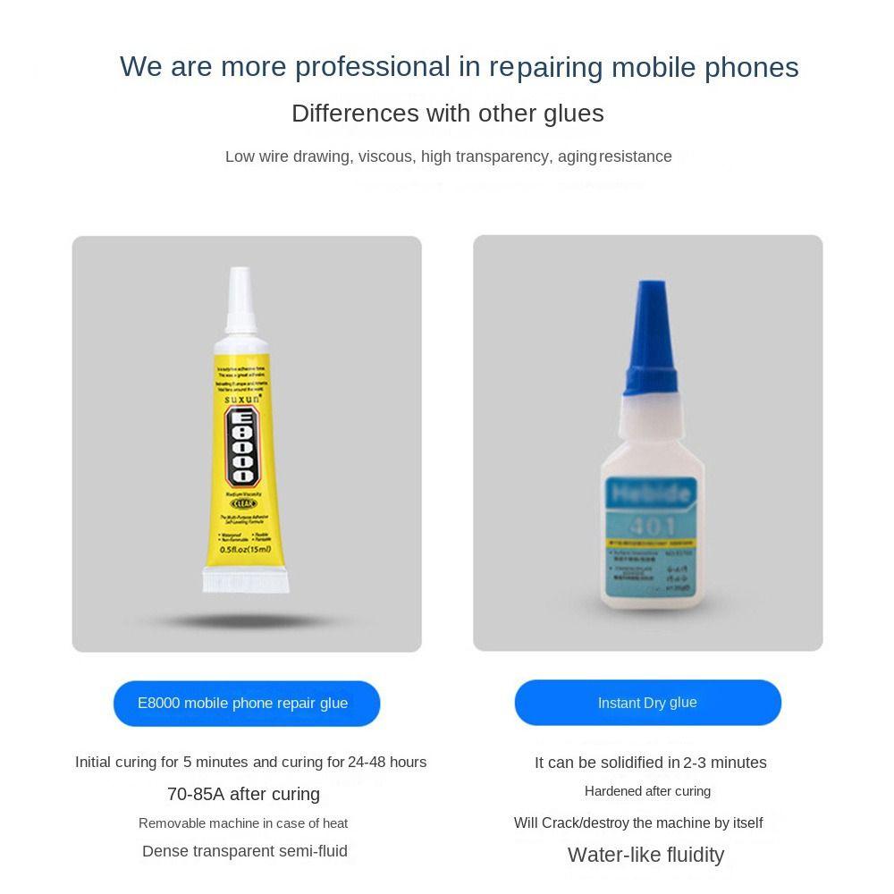 Transparent Phone Repair Glue E8000 Mobile Screen Adhesive  Jewellery Repair