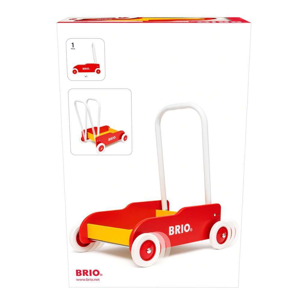 Червоний візок-штовхач BRIO 31350, для дітей від 9 місяців. [Іграшка, Дерев'яна іграшка, Подарунок] (День народження/Різдво)]