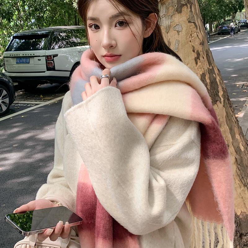 Soft Scarf Winter Cashmere Scarf Women'S Warm Cashmere Blanket Scarf Women'S Shawl Thick Square Scarf