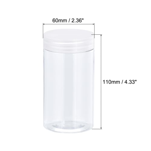 uxcell Round Plastic Jars with Clear Screw Top Lids, Clear, Wide Mouth, 250ml, for Storage and Organization, 12-Pack