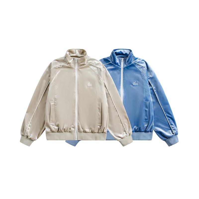 Unisex Oversized Stand Collar Jacket 2026 Casual Outerwear Teens Adults Lightweight Breathable Cotton Blend