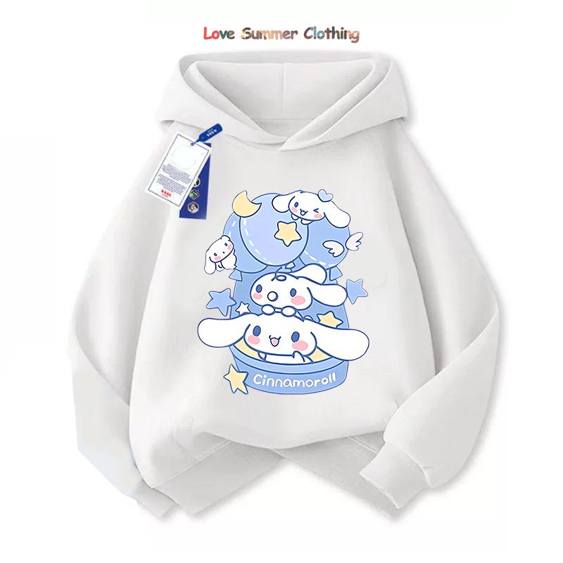 Dívčí mikina s kapucí Roztomilá mikina Cinnamoroll Mikina Dětské kreslené psí oblečení Chlapecká mikina s kapucí Dětský ležérní top
