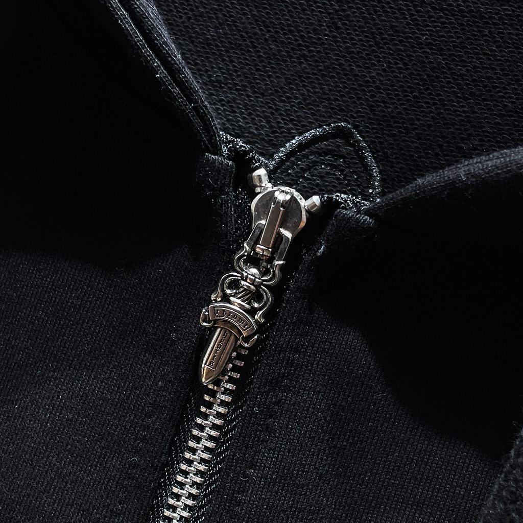 8632 CHROME HEARTS 2025 Nová jarní a podzimní nadměrná tenká mikina s kapucí a zipem s logem v klasickém stylu pro páry