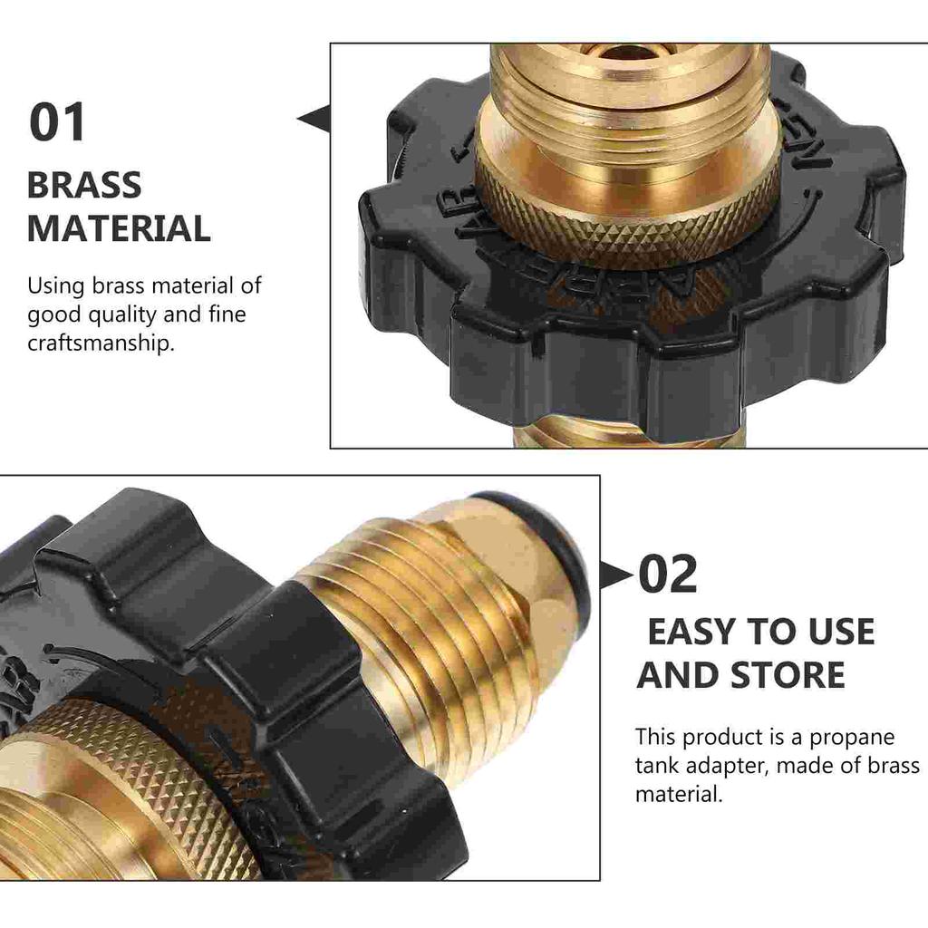 Gas Tank Adapter Large Transfer Converter Outdoor Supplies Propane Compact Brass