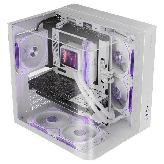 Boîtier gaming ATX - MARS GAMING - MC-INFINIOLITE - Verre trempé - Double chambre - Blanc