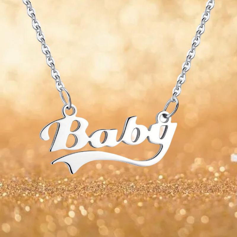Stylish Stainless Steel Alphabet Necklace Perfect Forever Love Gift For Baby
