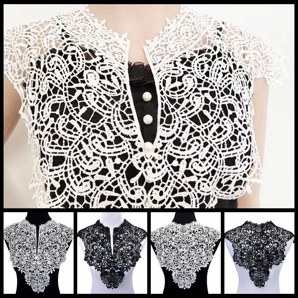 Fake Collar Detachable Lace Neckline Collarband Hollow Hollow Neckline Embroideried Fabric Women Neckline Sewing