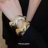 European and American waves, cold wind opening bracelet exaggerated simple bracelet light luxury jewelry