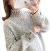 Sweater women's autumn and winter thickened new chenille mink fleece loose turtleneck knitted bottoming shirt women