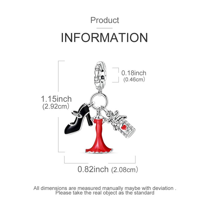 1PCS Charm For DIY Making Bracelet 925 Silver Original Shine Zircon Charms Jewelry Wedding Birthday Gift For Women Mom Friend
