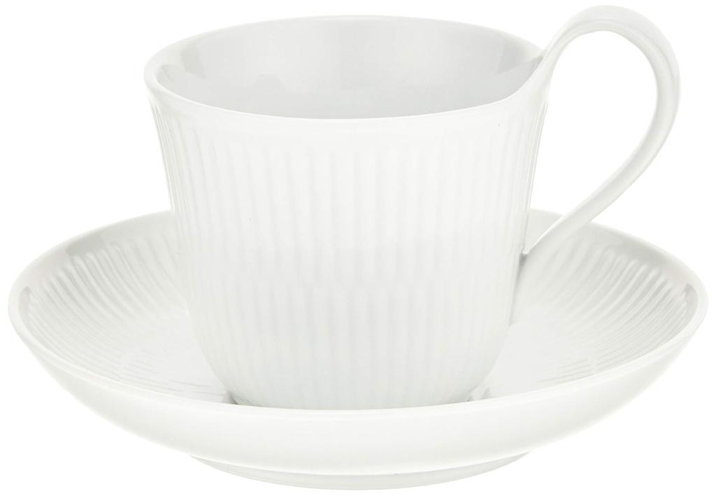 [Officially Imported] Royal Copenhagen White Fluted High-Handle Cup & Saucer, 240ml, Wedding Gift, 1017384