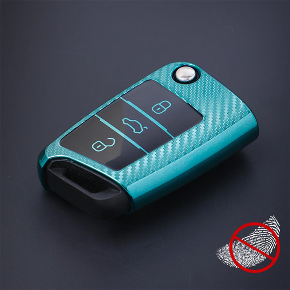 TPU Car Flip Key Case Cover Shell for VW Volkswagen Golf 7 MK7 Tiguan MK2 for Seat Ateca Leon FR 2 Ibiza Skoda Octavia Keyless