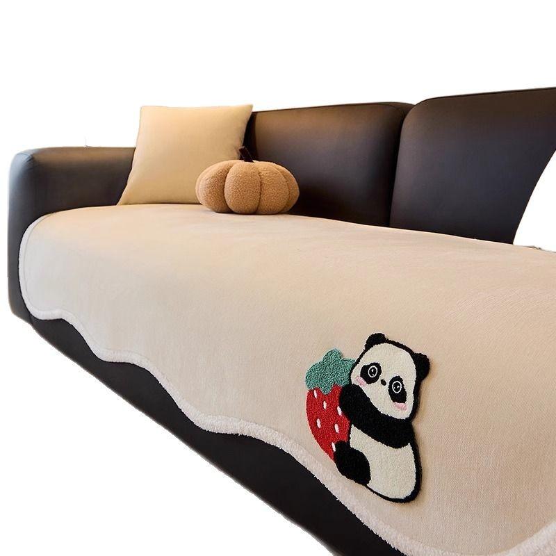 New Chenille Special-Shaped One-Piece Straight Row Four-Season Universal Non-Slip And Anti-Cat Scratch Cartoon Leather Sofa Pad