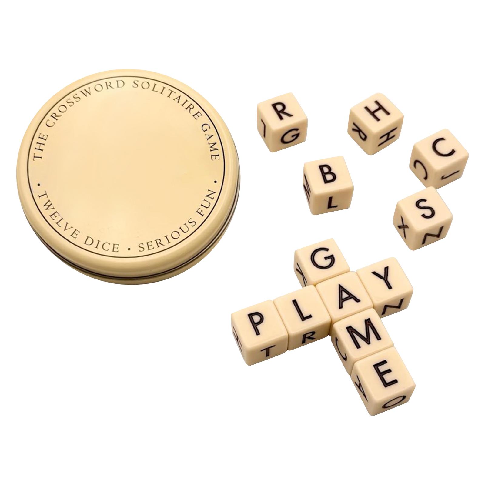 The Crossword Solitaire Game, 6 Sided Dice Crossword Game, Creative Game English Letter Dice