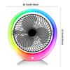 Air Circulator Fan USB Rechargeable Low Noise Small Cooling Fan with Colorful Light 3 Speeds 1200mAh for Living Room Dorm Office