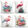 Tropical Flamingo Pattern Digital Printing Pillow Cover Short Plush Suitable Living Rooms Bedrooms Sofas Throw Cushion Cover