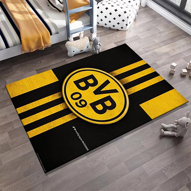 "BVB 09 Schwarz-Gelbes Logo Design Teppich Rutschfester Teppich geeignet für Wohnzimmer- und Schlafzimmer-Sofas"