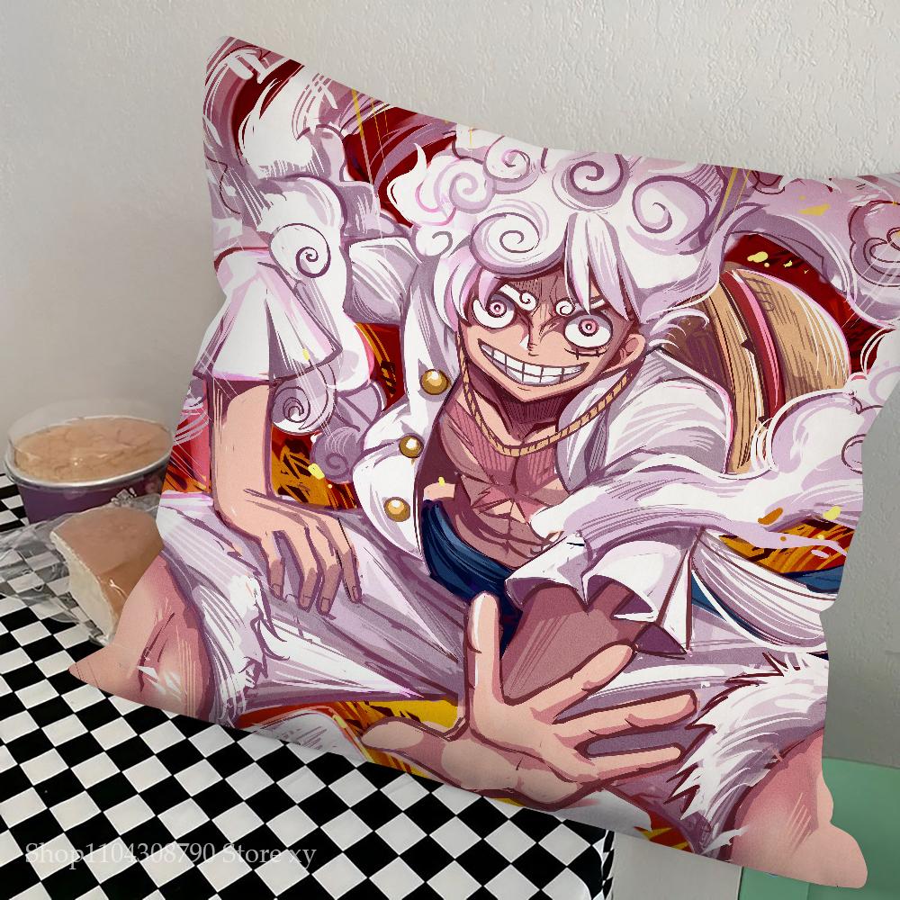 One Anime Pieces Monkey D. Luffy Pillow Case Fashion Square Pillowcase Bedroom Sofa Room Ins Decoration Leisure Cushion Cover