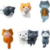 6PCS Car Cute Cat Decorations, Fun Car Rear View Mirror Ornaments, Cat Figurines Set Dashboard Decorations, Universal Auto Interior Accessories for