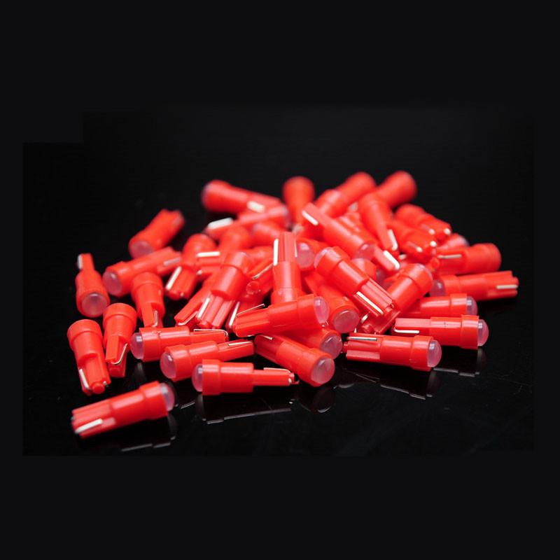 10pcs Car Interior T5 Led 1 SMD DC 12V Light Ceramic Dashboard Gauge Instrument Ceramic Car Auto Side Wedge Light Lamp 6 Colors