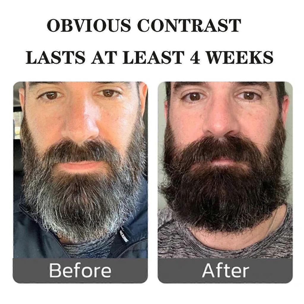 10Pcs Beard Hair Color Dye Shampoo Natural Men Mustache Dying Black Darkening Shampoo